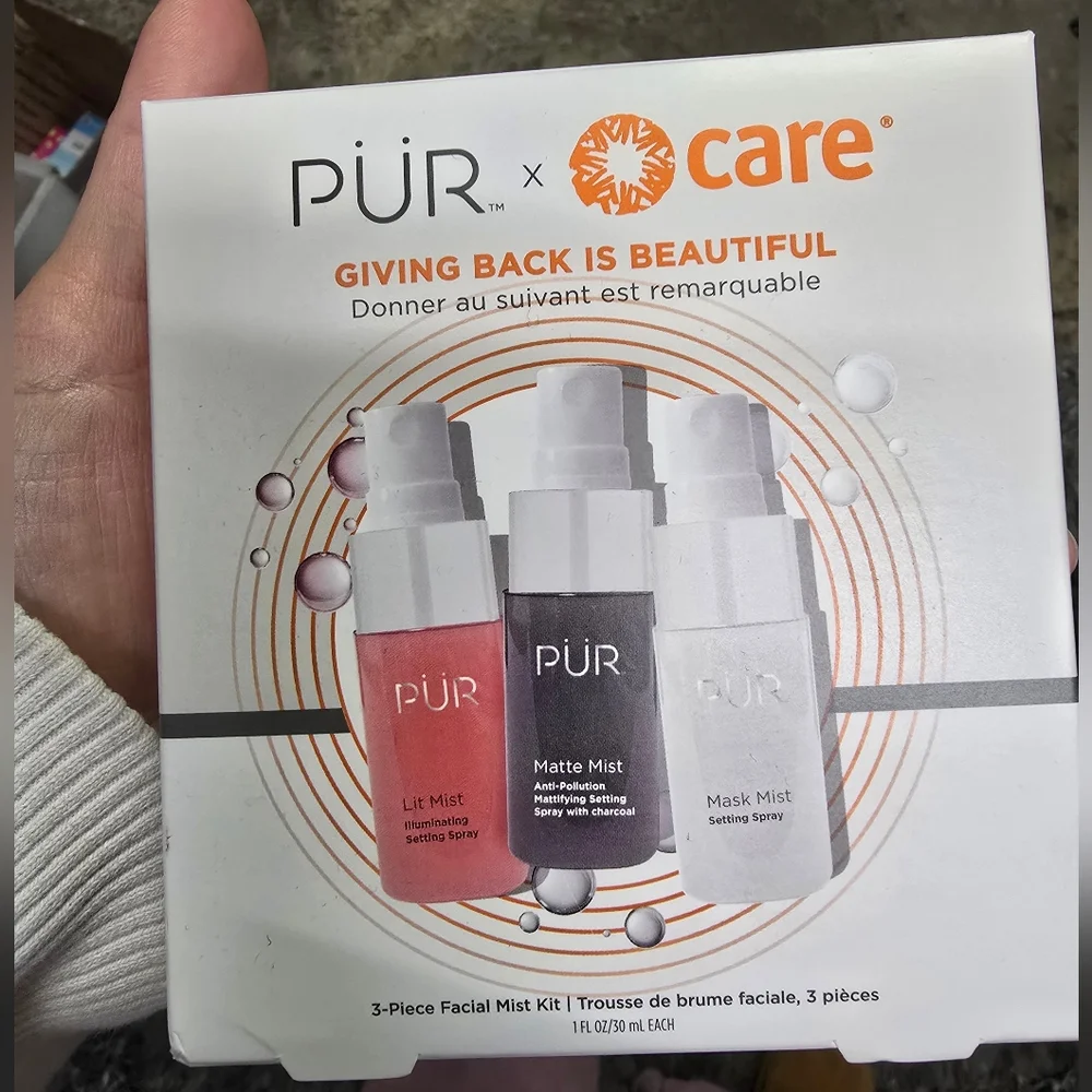 NIB $25 PÜR x CARE 3-Piece Facial Mist Kit Travel Size